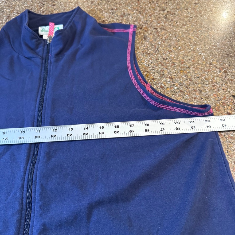 Vintage The Quacker Factory Pink Blue Whale Embroidered Vest Full Zip Size XL - Picture 6 of 7